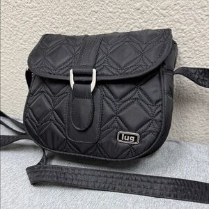 Lug Signature Swing Black Quilted Crossbody Bag